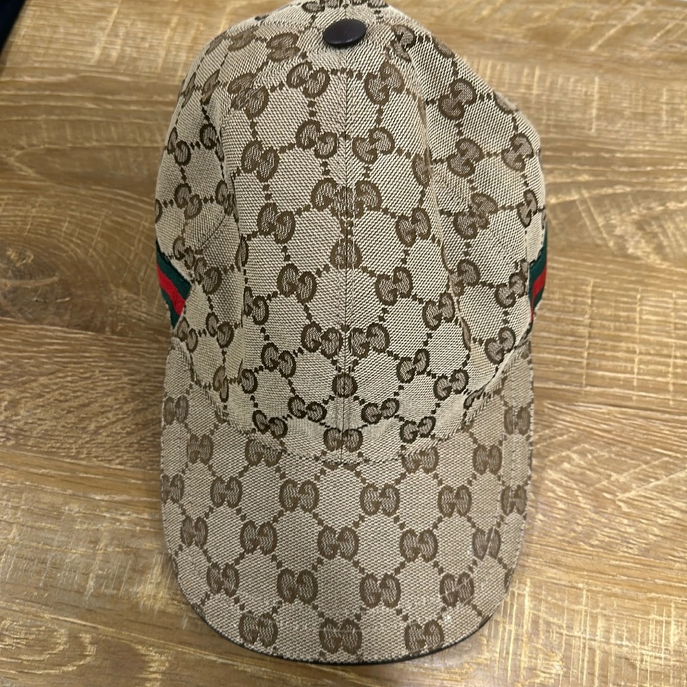GUCCI ORIGINAL GG CANVAS BASEBALL HAT WITH WEB size M